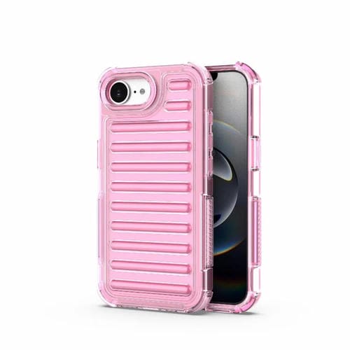 Funda híbrida de TPU y PC con airbag de alta transparencia para iPhone 17 Pro Max (rosa)