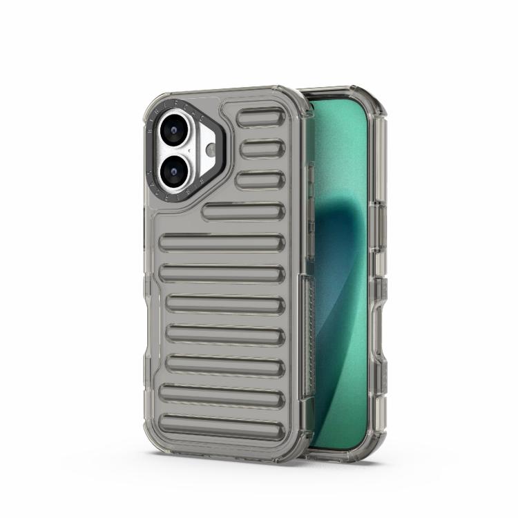 Funda híbrida de TPU y PC con airbag de alta transparencia para iPhone 17 (negro transparente)