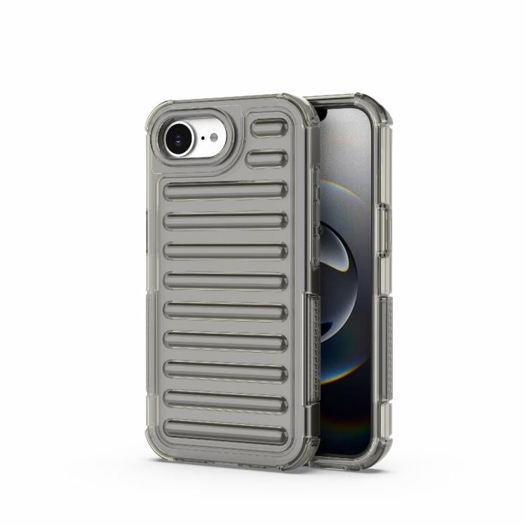 Funda híbrida de TPU y PC con airbag de alta transparencia para iPhone 16e (negro transparente)