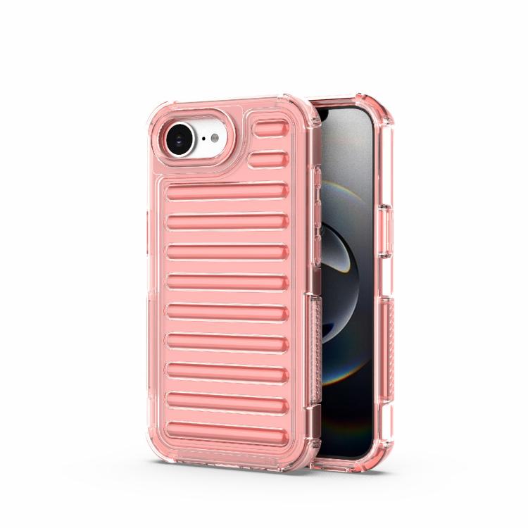 Funda híbrida de TPU y PC con airbag de alta transparencia para iPhone 16e (rosa)
