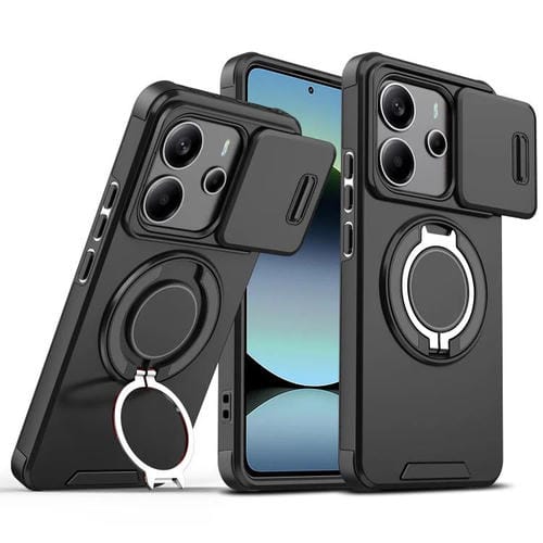 Funda para Redmi Note 14 4G con anillo deslizante de 163,25 mm (negro)