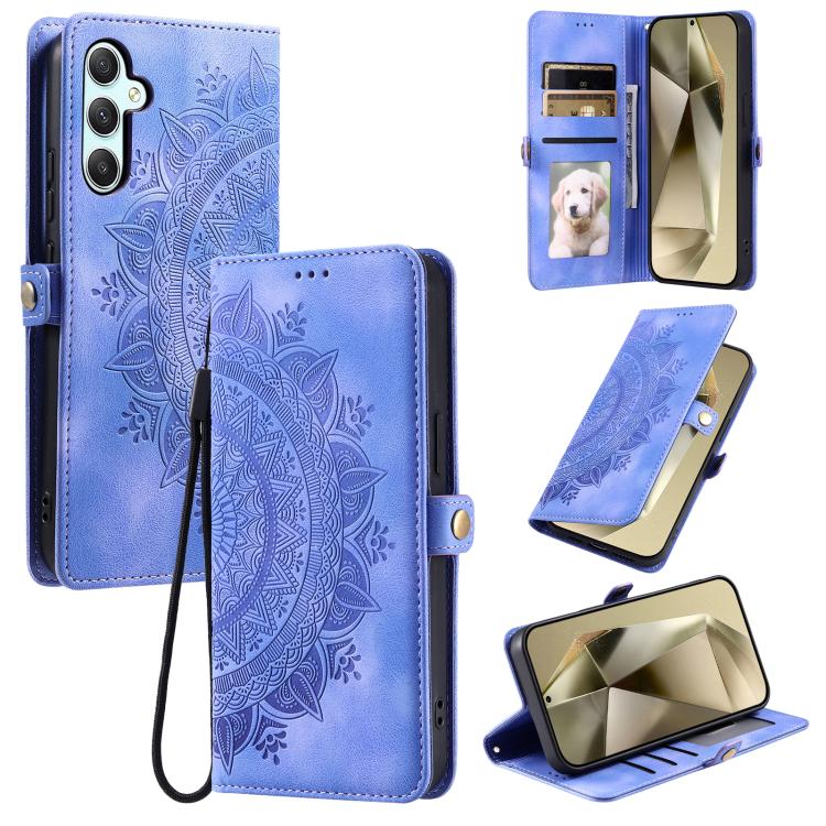 Funda de piel con relieve Totem para Samsung Galaxy S25 FE 5G (morado)