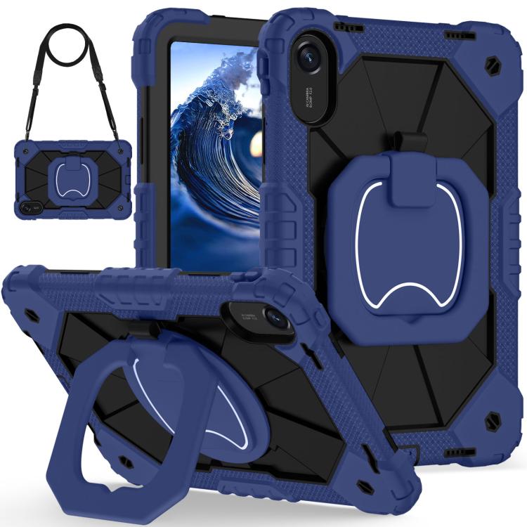 Funda híbrida de silicona con diseño de robot para Xiaomi Redmi Pad 2 11 2025 (negro marino)