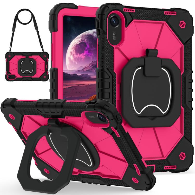 Funda híbrida de silicona con diseño de robot para Xiaomi Redmi Pad 2 11 2025 (negro, rosa y rojo)