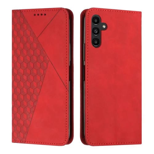 Funda de cuero magnético con textura de diamante para Samsung Galaxy A17/A26 5G (rojo)