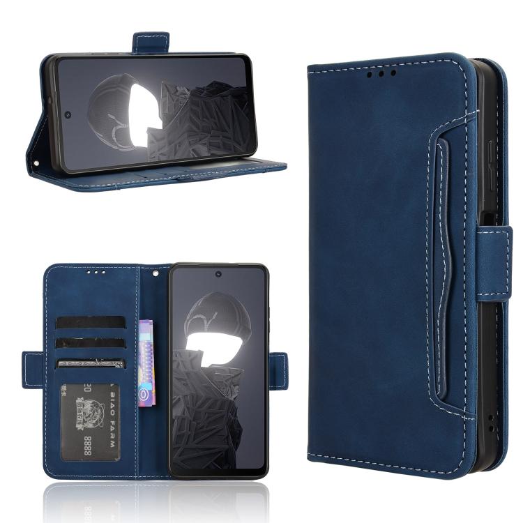 Funda de Cuero Textura Piel de Becerro con Ranuras para Tarjetas para Hmd Fusion 5G (Azul)