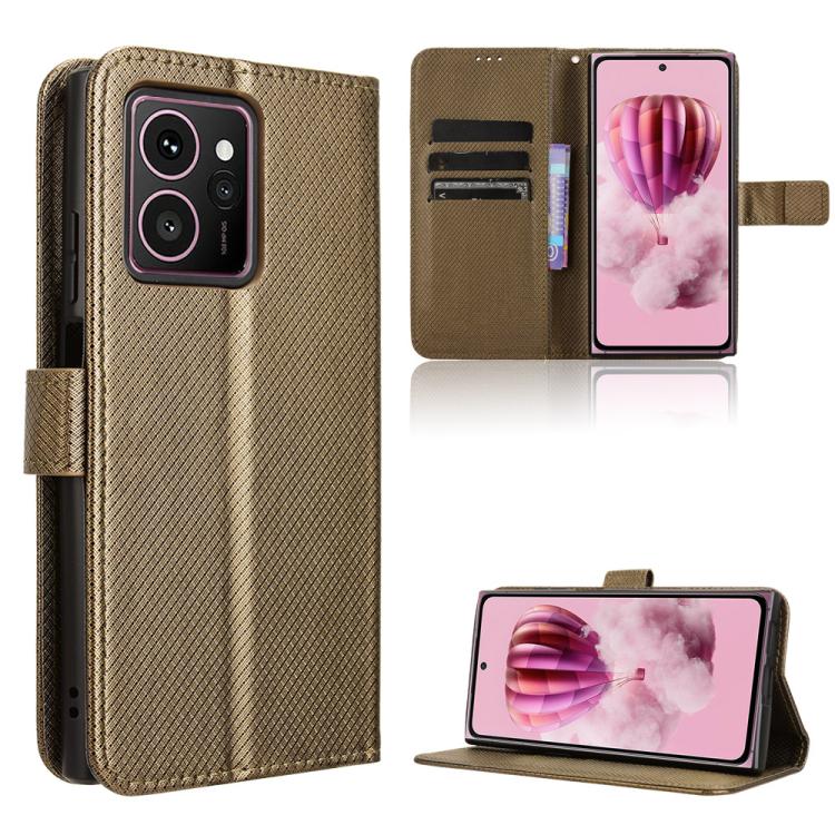 Funda de Cuero con Textura de Diamante para Teléfono Hmd Skyline (Marrón)
