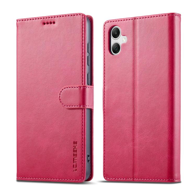 Funda LC.IMEEKE de piel con textura de becerro para Samsung Galaxy A07 4G (roja)