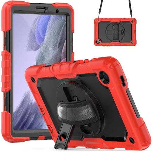 Funda Híbrida Silicona para Tablet Samsung Galaxy Tab A7 Lite T220 con Correa para El Hombro (Roja)