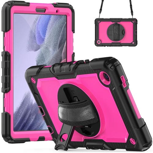 Funda híbrida para Tablet Samsung Galaxy Tab A7 Lite T220 con correa para el hombro (Rosa, Rojo, Negro)