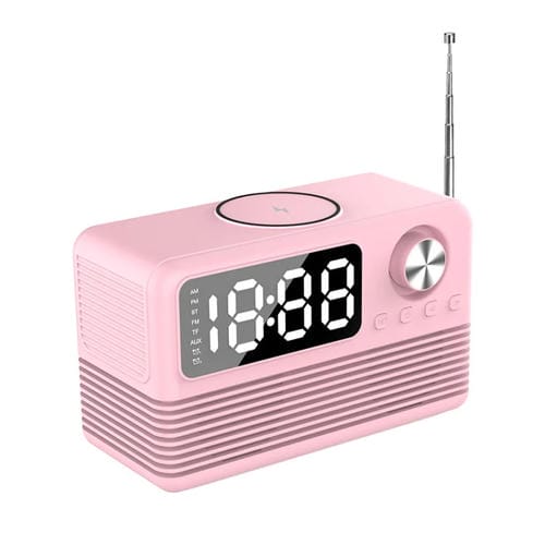 Altavoz Despertador Bt509 Bluetooth 5.3 Pantalla Música Radio (Rosa)