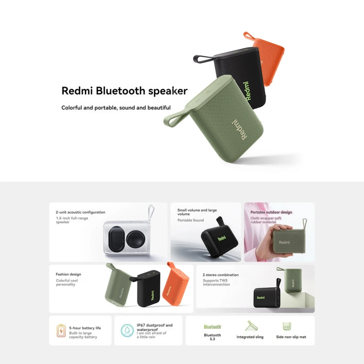 Altavoz Bluetooth Portátil Xiaomi Redmi IP67 Resistente al Agua (Naranja)