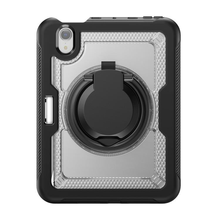 Funda híbrida para iPad Mini 2024 Mini 6 con asa y correa (Transparente)