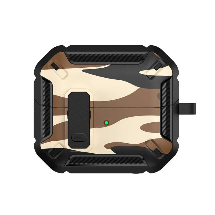 Funda Protectora Samsung Galaxy Buds3/3 Pro con Diseño Camuflaje, Interruptor y Gancho (Amarillo)