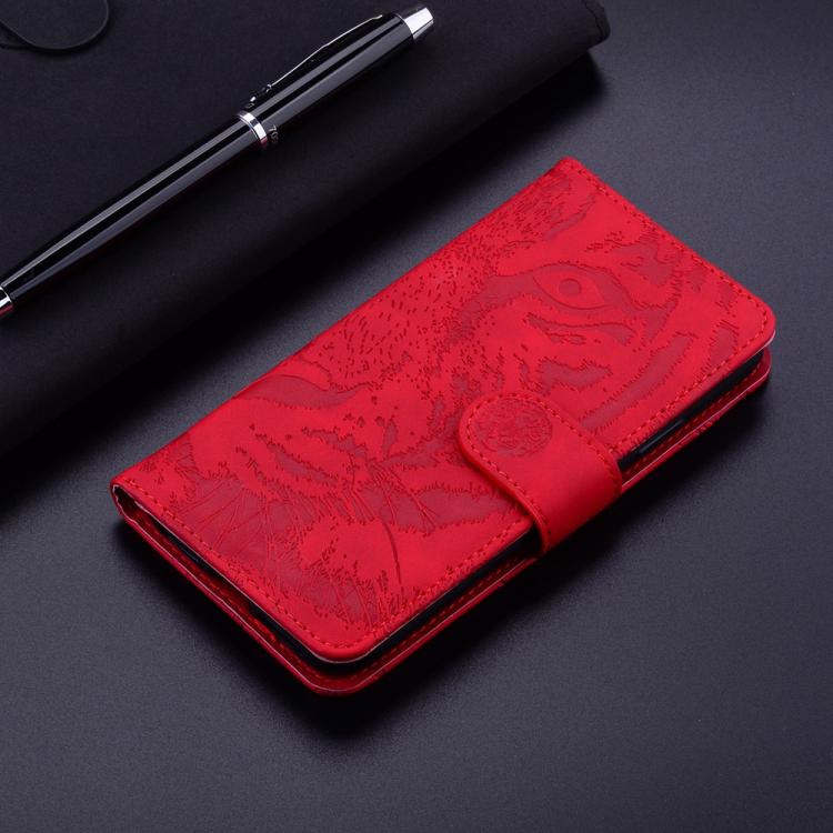 Funda de cuero con estampado de tigre para Redmi A5 4G (171,7 mm) (Rojo)