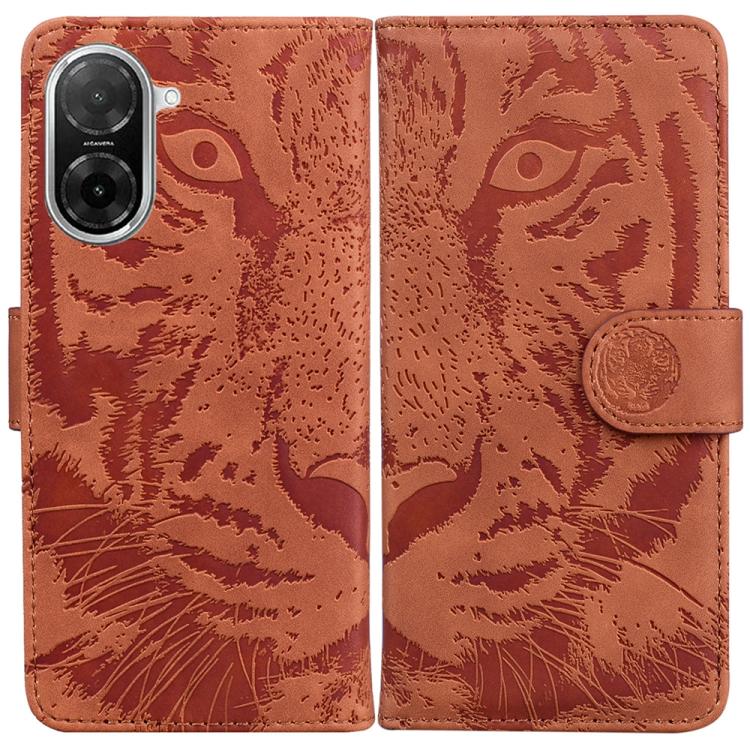 Funda de cuero con estampado de tigre para Redmi A5 4G (171,7 mm) (marrón)