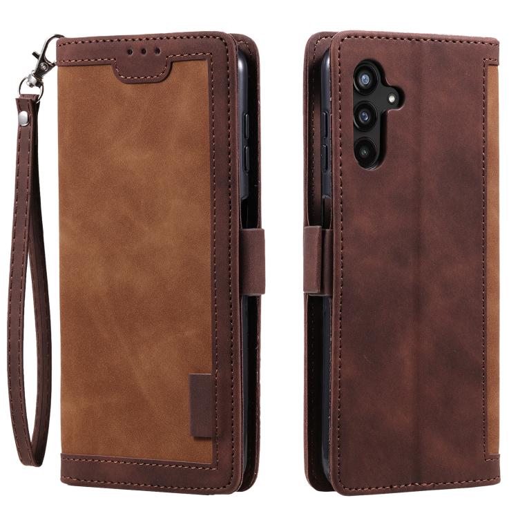 Funda de cuero con tapa horizontal y diseño retro para Samsung Galaxy S25 FE 5G (marrón)