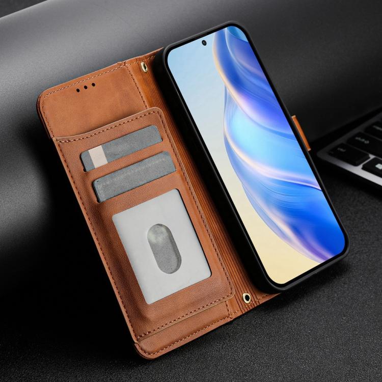 Funda de cuero con cremallera para Tecno Camon 40 Premier, con ranuras para múltiples tarjetas (marrón)