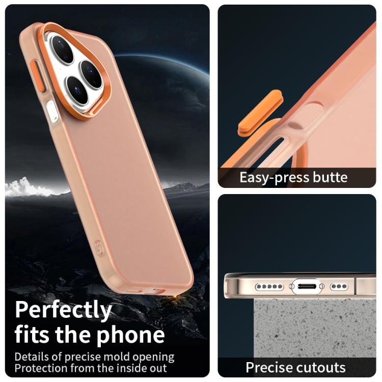 Funda híbrida de TPU a prueba de golpes para Huawei Pura 80 Candy PC (naranja)