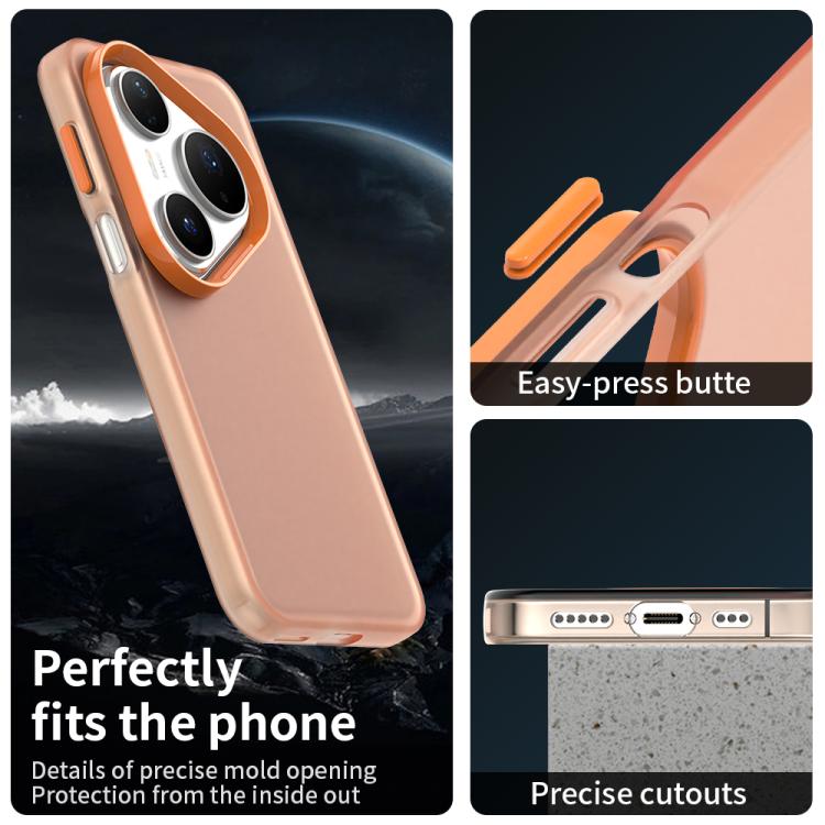 Funda híbrida de TPU a prueba de golpes para Huawei Pura 80 Pro Candy PC (naranja)