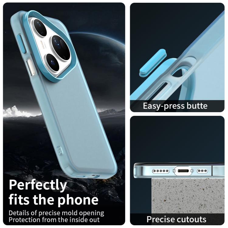 Funda híbrida de TPU y PC a prueba de golpes para Huawei Pura 80 Ultra Candy (azul)