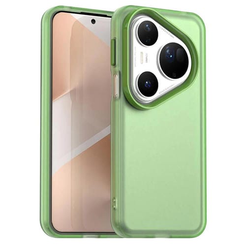 Funda híbrida de TPU y PC a prueba de golpes para Huawei Pura 80 Ultra Candy (verde)
