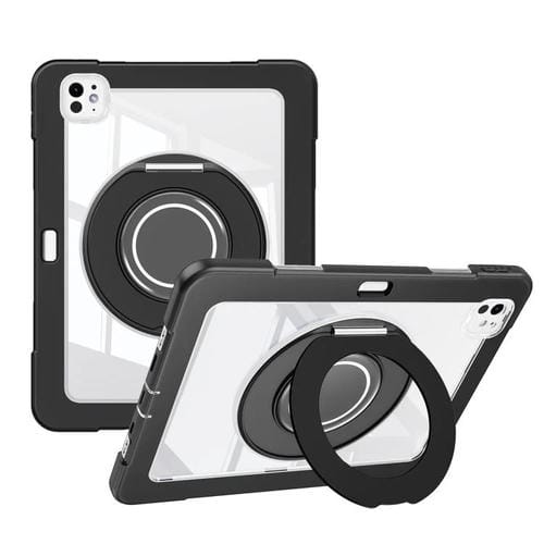 Funda híbrida TPU para iPad Pro 13 (2024) con carcasa PC y ranura para lápiz (Negra)