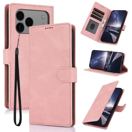 Funda de piel de becerro con textura de fantasía para iPhone 17 Pro Max (rosa)