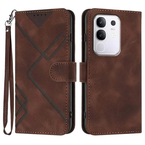 Funda de Cuero con Textura de Piel para Vivo Y29 4G (Café)