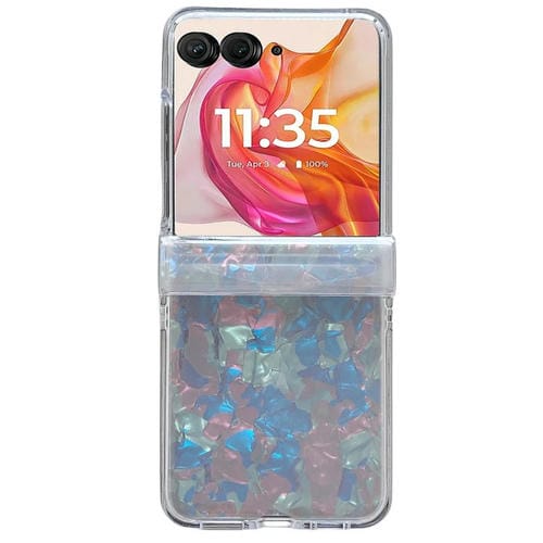 Estuche para Teléfono Motorola Razr 50 Carcasa Perlada Tres Piezas (Beige)