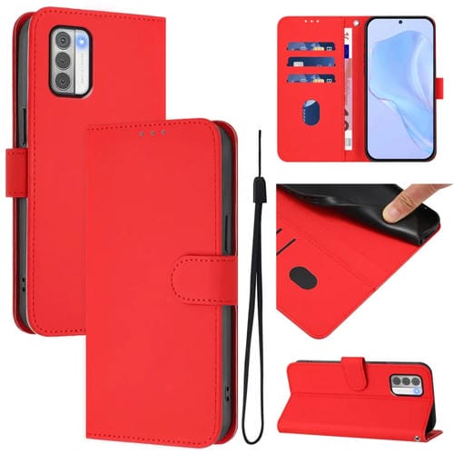 Funda de Piel Sintética con Cordón para Nokia G42/G310 (Rojo)