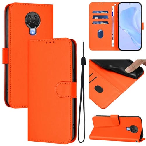 Funda de Piel Sintética con Cordón para Nokia 6.3/G20/G10 (Naranja)