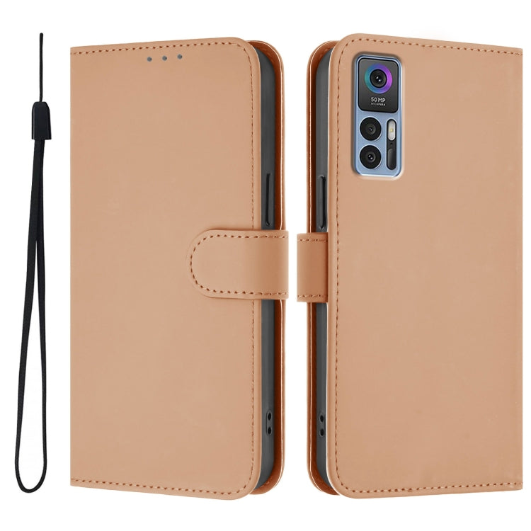 Funda de Cuero con Cordón para Teléfono TCL 30 4G / 30 5G / 30+ Tacto de Piel (Desnudo)