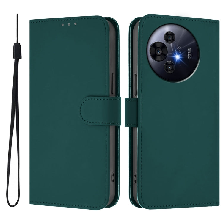 Funda de Cuero con Cordón para TCL 50 Pro Nxtpaper Skin Feel (Verde Oscuro)