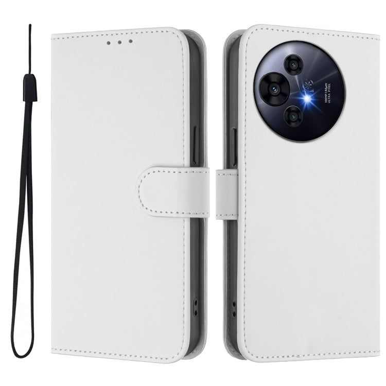 Funda de Cuero Nxtpaper para TCL 50 Pro con Textura de Piel y Cordón (Blanco)