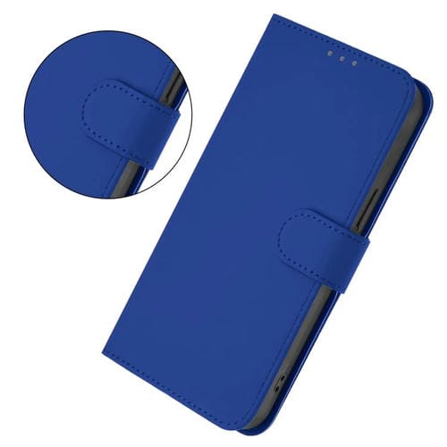 Funda de cuero con textura de piel y cordón para TCL 605/60 SE (azul oscuro)