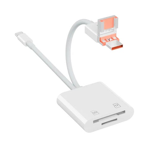 Lector de Tarjetas Nk-101Y Tl Pro USB-C 8 Pines USB a TF Ranura SD (Blanco)