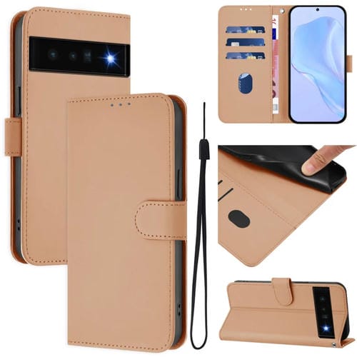 Funda de Piel para Google Pixel 6 Pro con Tacto Suave y Color Liso (Desnudo)