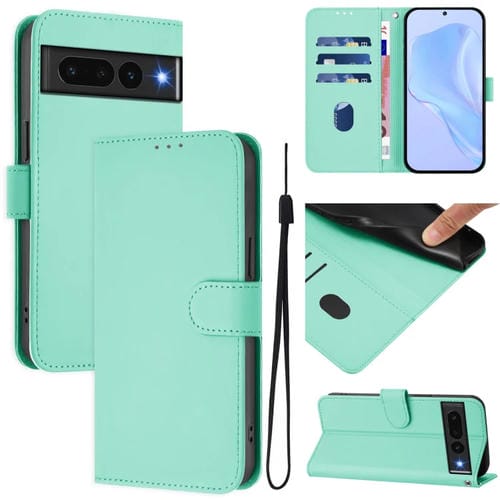 Funda de Piel para Google Pixel 7 Pro con Tacto Suave (Verde Menta)