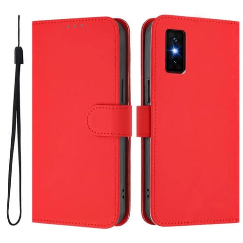Funda de cuero con textura de piel y cordón para Infinix GT 30 Pro (rojo)