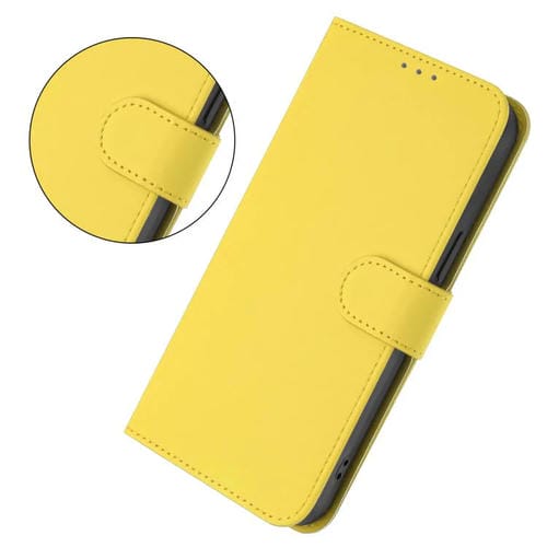 Funda de cuero con textura de piel y cordón para Infinix GT 30 Pro (amarillo limón)