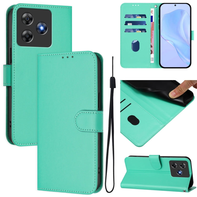 Funda de Piel Sintética con Cordón para Teléfono BlackView Wave 8C (Verde)