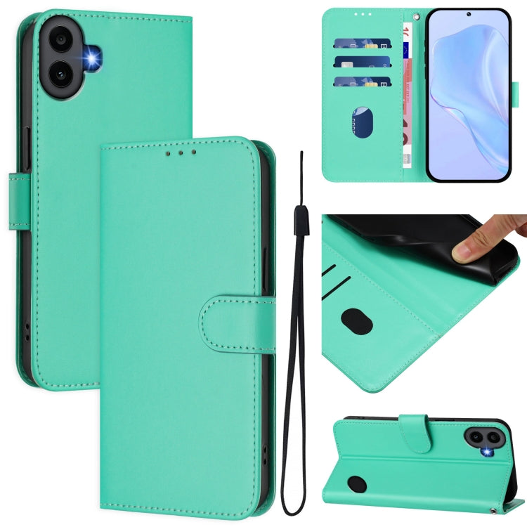 Funda de Piel Sintética con Cordón para Teléfono For Nothing cmf Phone 1 (Verde)