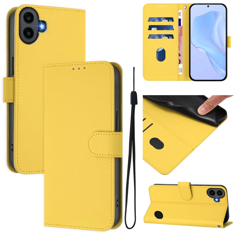 Funda Piel Sintética con Cordón For Nothing cmf Phone 1 Skin Feel (Amarillo Limón)
