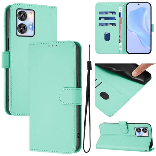 Funda de Piel Sintética con Cordón para Teléfono Oukitel C35 (Verde Menta)