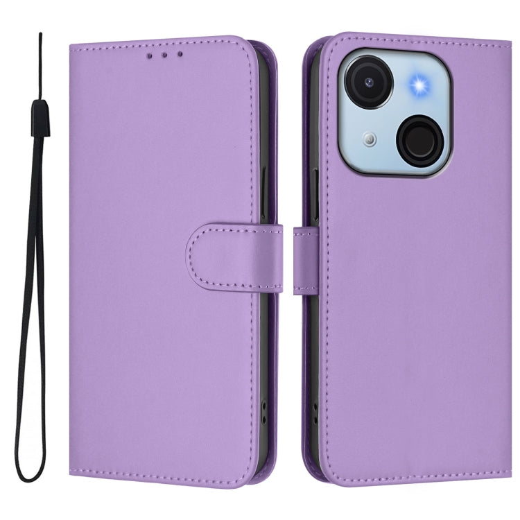Funda Piel Sintética con Cordón para Teléfono Itel A50C (Morado Lavanda)