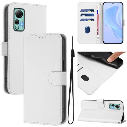 Funda de Piel Sintética para Ulefone Note 14 con Cordón (Blanco)