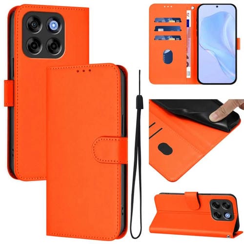Funda de Piel Sintética para ZTE Blade V70 Vita/V70 con Cordón (Naranja)