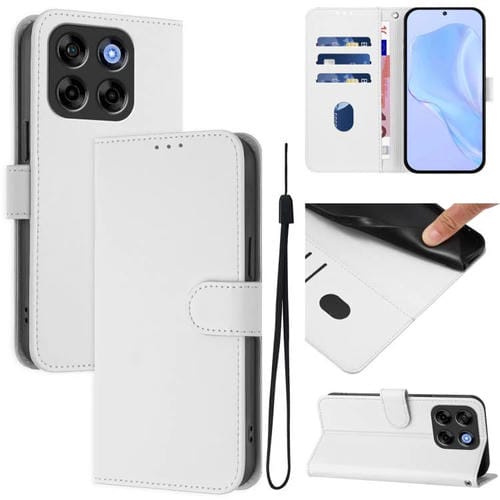 Funda de Piel Sintética con Cordón para ZTE Blade V70 Vita/V70 (Blanco)