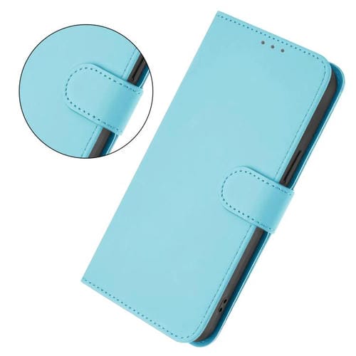 Funda de cuero con textura de piel y cordón para ZTE Blade A52 Lite (azul cielo)
